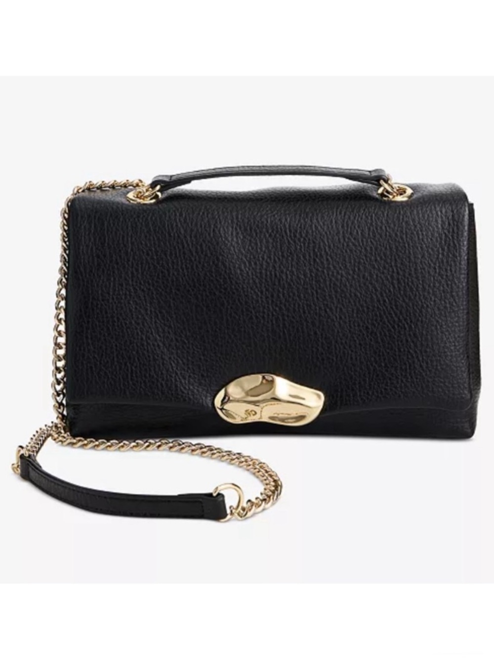 NEW! INC INTERNATIONAL CONCEPTS Black Ajae Flap Sculpt Shoulder Bag NWT!